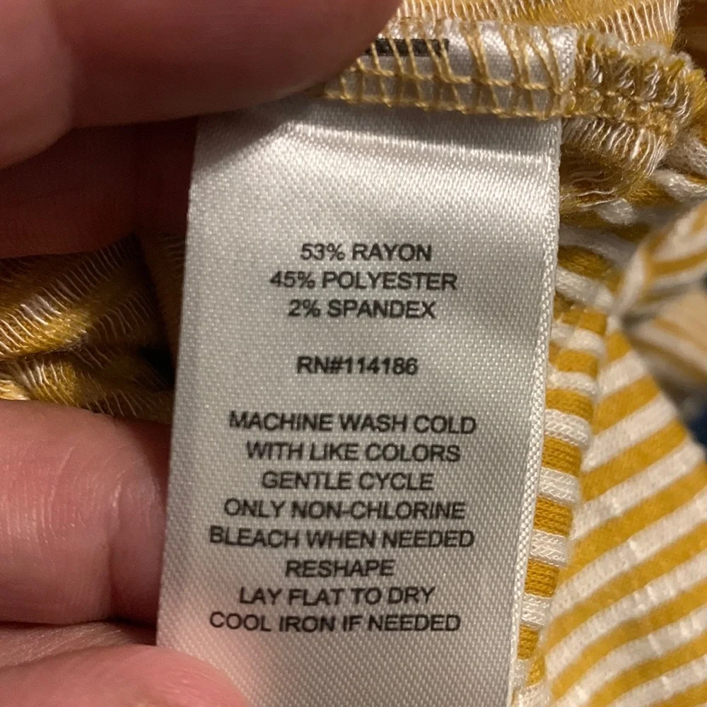 Like new yellow and white striped top - Picture 6 of 6